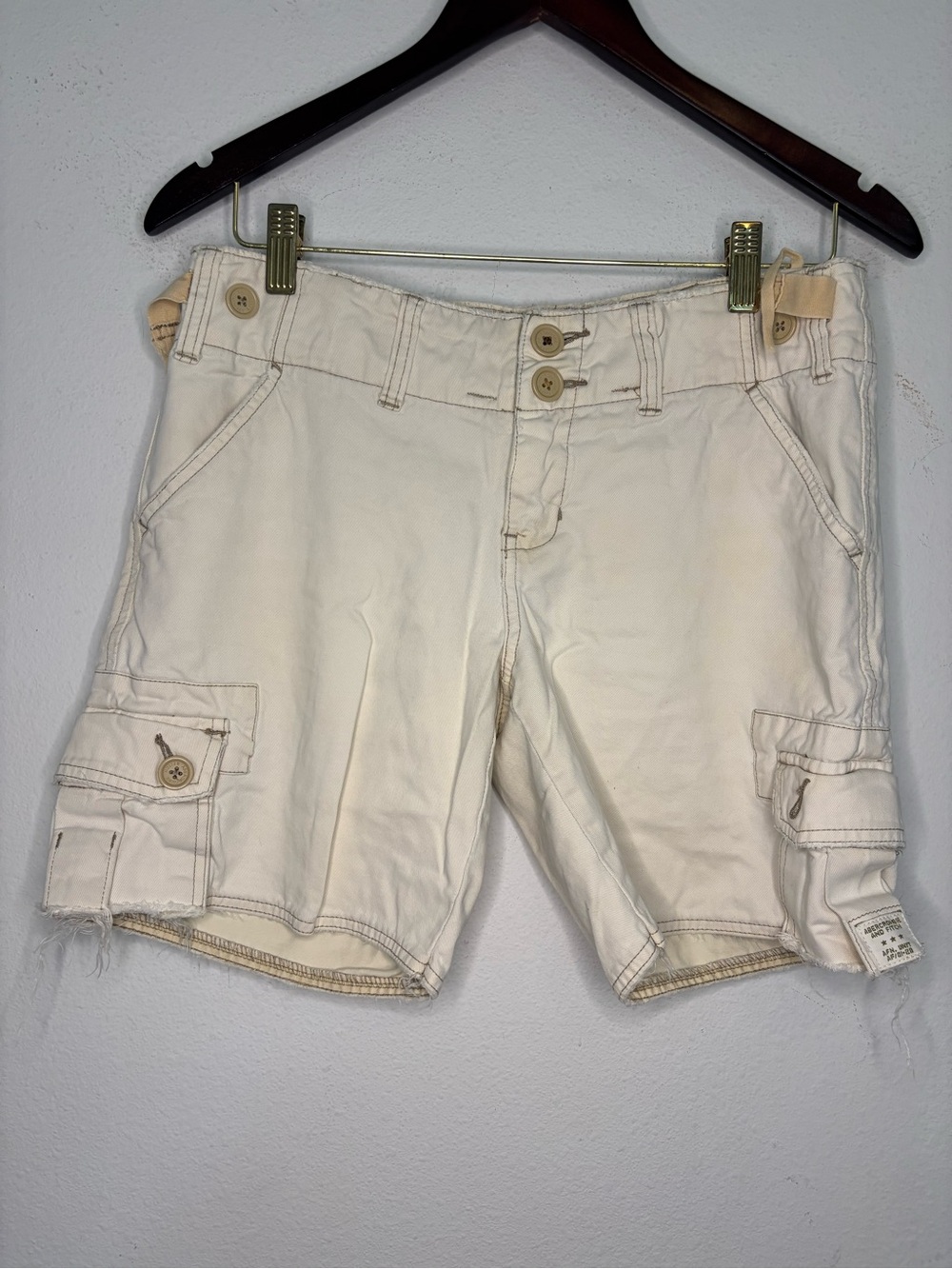 ABERCROMBIE & FITCH VINTAGE Y2K LONG LINED CARGO SHORTS SZ 2